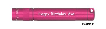 Solitaire LED Key Chain Flashlight – Pink – Custom Engraving