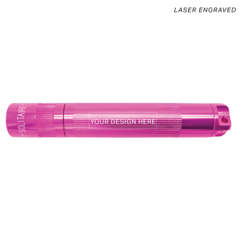 Solitaire LED Key Chain Flashlight – Pink – Custom Engraving